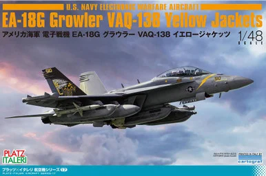 1/48 Platz USN Electronic Warfare Aircraft EA-18G Growler VAQ-132 Yellow Jackets