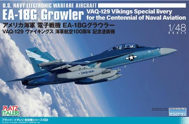 1/48 Platz USN EW Aircraft EA-18G Growler VAQ-129 Vikings Special Painting for Naval Aviation 100th Anniversary