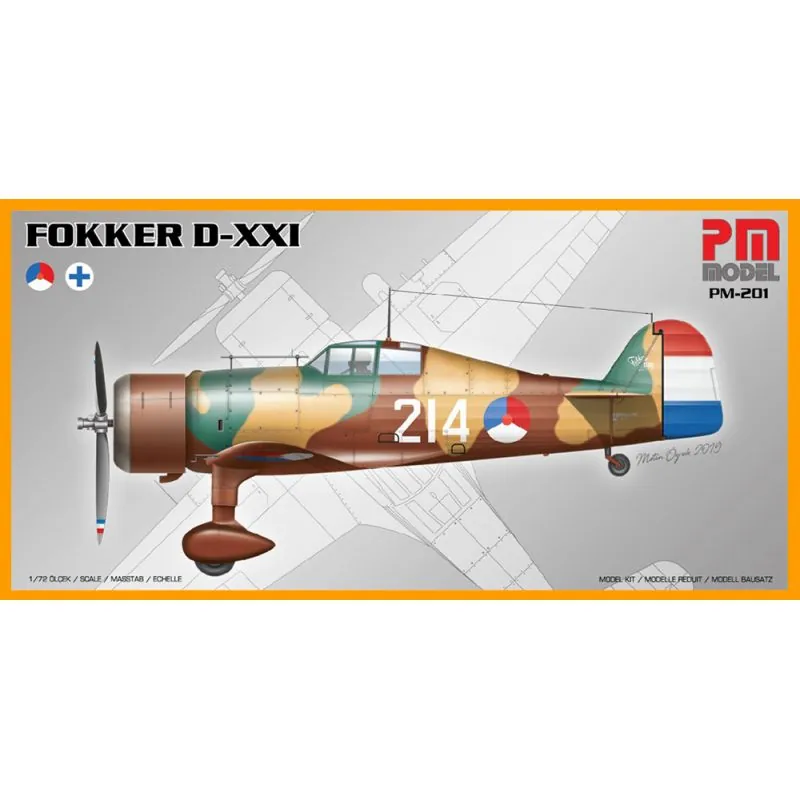 Fokker D.XXI with wheels Model kit - PM Model