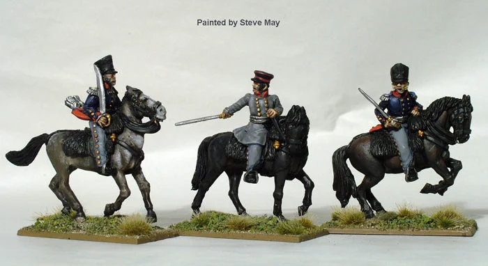 Napoleonic Prussian Mounted Field Officers, 28 mm Scale Model Metal Figures - Perry Miniatures