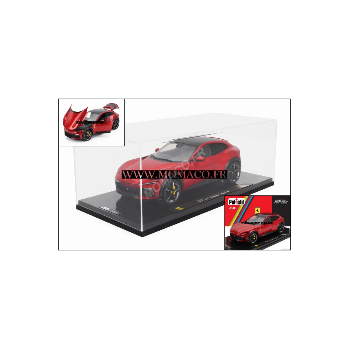 Ferrari purosangue 2022 “rosso magma” red and black interior (premium box – hardcase) - POLISTIL