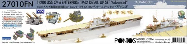 PONF27010FN 1:200 Pontos Model Detail Up Set - USS Enterprise CV-6 1942 with Teak Tone Wood Deck (TRP kit)
