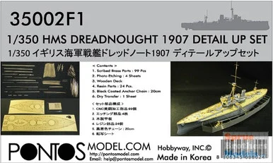 PONF35002 1:350 Pontos Model Detail Up Set - HMS Dreadnought 1907(ZVE kit) #35002F1