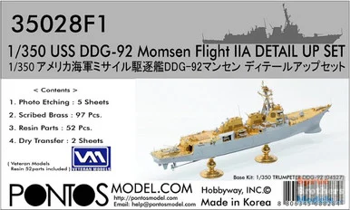 PONF35028 1:350 Pontos Model Detail Up Set - USS Momsen DDG-92 Arleigh Burke Class Flight IIa (TRP kit)