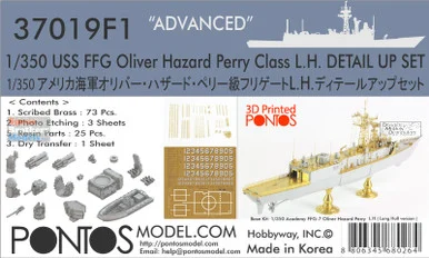 PONF37019 1:350 Pontos Model Detail Up Set - USS Oliver Hazard Perry Class FFG "Advanced" Set (ACA kit)