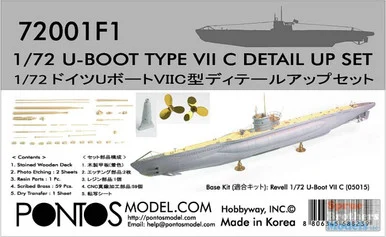 PONF72001 1:72 Pontos Model Detail Up Set - U-Boat Type VII C Detail Up Set (REV kit)