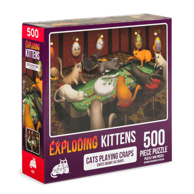 Exploding Kittens EKGPCRAPS107 Cats Playing Craps 500 Piece Jigsaw Puzzle