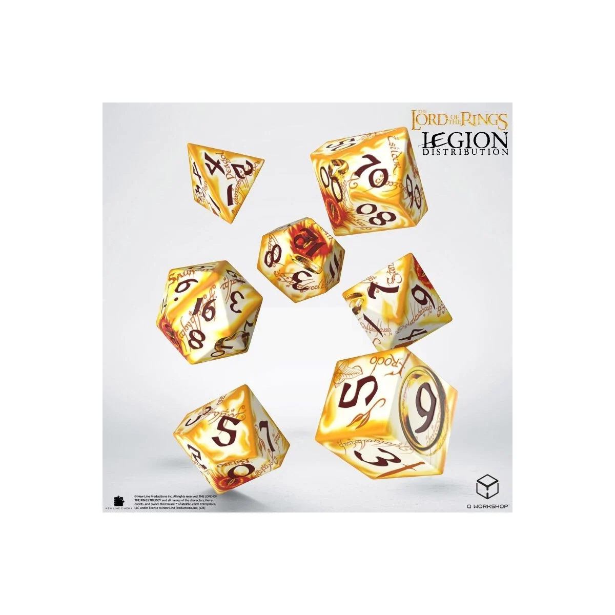 The Lord of the Rings - Ringbearer - Full Art Dice Set - White Fireburst