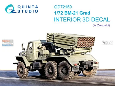 QTSQD72159 1:72 Quinta Studio Interior 3D Decal - BM-21 Grad (ZVE kit)