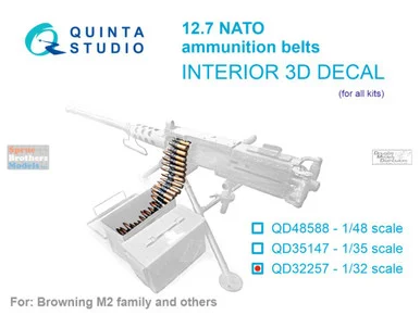 QTSQD32257 1:32 Quinta Studio 3D Decal - 12.7mm NATO Ammunition Belts