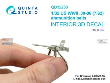 QTSQD32258 1:32 Quinta Studio 3D Decal - US WW2 .30-06 (7.62) Ammunition Belts