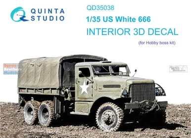 QTSQD35038 1:35 Quinta Studio Interior 3D Decal - US White 666 (HBS kit)