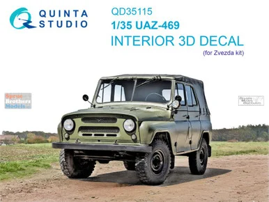 QTSQD35115 1:35 Quinta Studio Interior 3D Decal - UAZ-469 (ZVE kit)