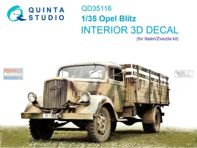 QTSQD35116 1:35 Quinta Studio Interior 3D Decal - Opel Blitz (ITA/ZVE kit)