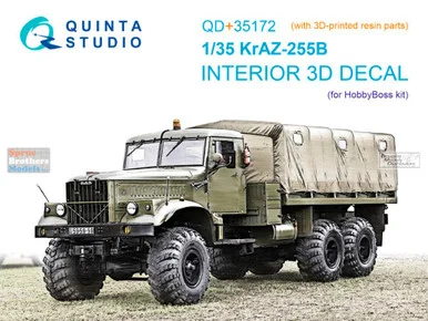 QTSQD35172R 1:35 Quinta Studio 3D Decal - KrAZ-255B Truck + Resin (HBS kit)