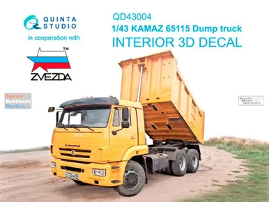 QTSQD43004 1:43 Quinta Studio 3D Decal - KAMAZ 65115 Dump Truck (ZVE kit)