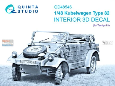QTSQD48546 1:48 Quinta Studio 3D Decal - Kubelwagen Type 82 (TAM kit)