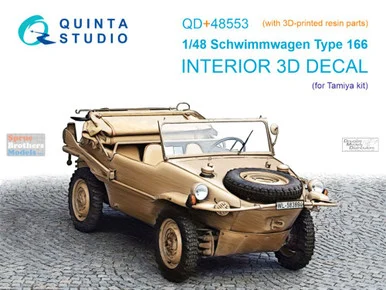 QTSQD48553R 1:48 Quinta Studio 3D Decal + Resin - Schwimmwagen Type 166 (TAM kit)