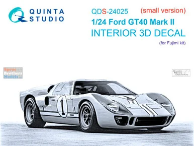 QTSQDS24025 1:24 Quinta Studio 3D Decal - Ford GT40 Mark II (FUJ kit) Small Version