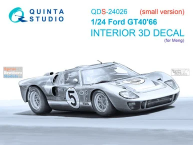 QTSQDS24026 1:24 Quinta Studio 3D Decal - Ford GT40 1966 (MNG kit) Small Version