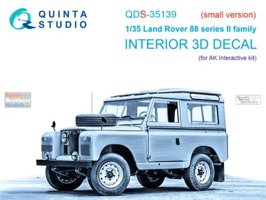 QTSQDS35139 1:35 Quinta Studio 3D Decal - Landrover 88 Series II Family (AKI kit) Small Version
