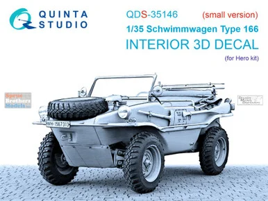 QTSQDS35146 1:35 Quinta Studio 3D Decal - Schwimmwager Type 166 (HRO kit) Small Version
