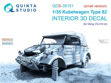 QTSQDS35151 1:35 Quinta Studio 3D Decal - Kubelwagen Type 82 (MNG kit) Small Version