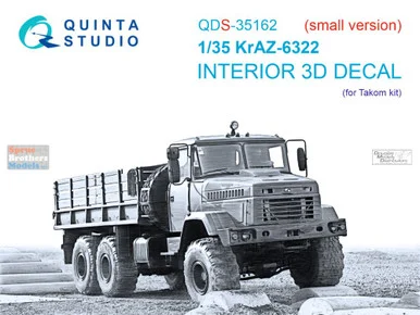 QTSQDS35162 1:35 Quinta Studio 3D Decal - KrAZ-6322 (TAK kit) Small Version