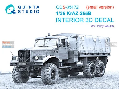 QTSQDS35172 1:35 Quinta Studio 3D Decal - KrAZ-255B Truck (HBS kit) Small Version