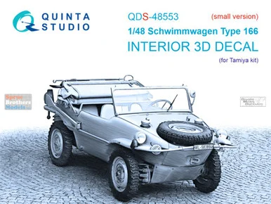 QTSQDS48553 1:48 Quinta Studio 3D Decal - Schwimmwagen Type 166 (TAM kit) Small Version