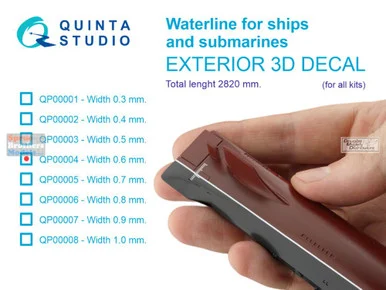 QTSQP00004 Quinta Studio 3D Decal - Waterline for Ships and Submarines (Width 0.6mm)