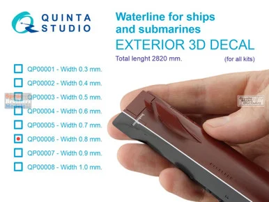 QTSQP00007 Quinta Studio 3D Decal - Waterline for Ships and Submarines (Width 0.9mm)