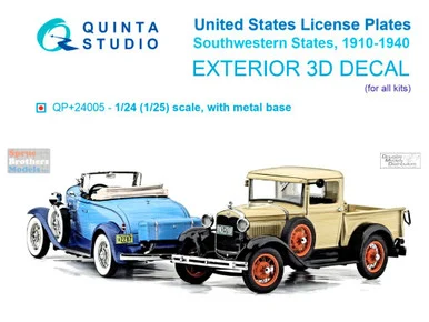 QTSQP24005R 1:24 Quinta Studio 3D Decal - US License Plates: Southwestern States 1910-1940