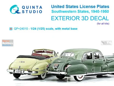 QTSQP24010R 1:24 Quinta Studio 3D Decal - US License Plates: Southwestern States 1940-1950