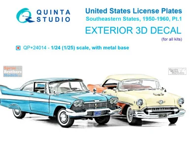 QTSQP24014R 1:24 Quinta Studio 3D Decal - US License Plates: Southeastern States Part 1 1950-1960