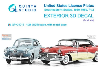 QTSQP24015R 1:24 Quinta Studio 3D Decal - US License Plates: Southeastern States Part 2 1950-1960