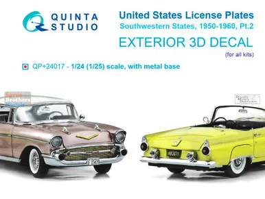 QTSQP24017R 1:24 Quinta Studio 3D Decal - US License Plates: Southwestern States Part 2 1950-1960