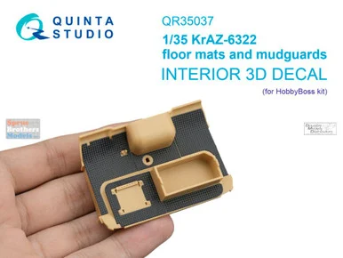 QTSQR35037 1:35 Quinta Studio 3D Decal - KrAZ-6322 Floor Mats & Mudguards (HBS kit)