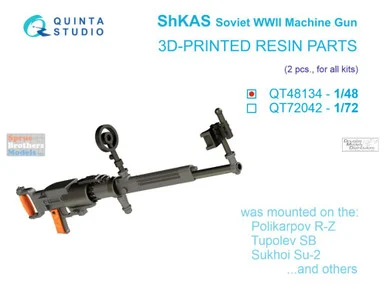 QTSQT48134 1:48 Quinta Studio ShKAS Soviet WW2 Machine Gun Set