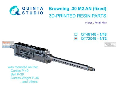 QTSQT72049 1:72 Quinta Studio Browning .30 M2 AN (fixed) Machine Gun Set