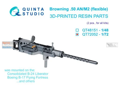QTSQT72052 1:72 Quinta Studio Browning .50 AN/M2 (flexible) Machine Gun Set