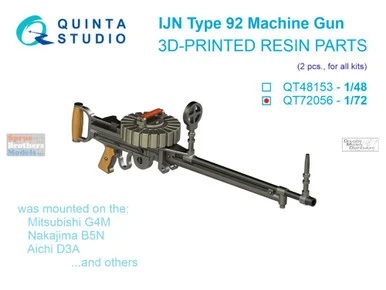 QTSQT72056 1:72 Quinta Studio IJN Type 92 Machine Gun Set
