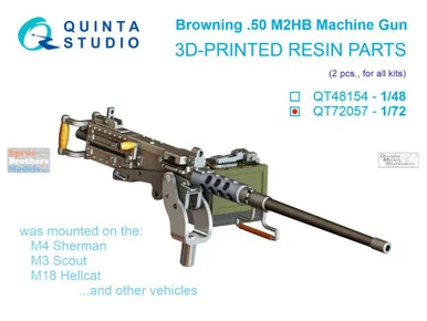 QTSQT72057 1:72 Quinta Studio Browning .50 M2HB Machine Gun Set