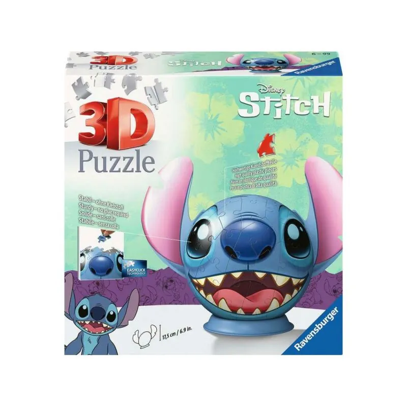 Lilo & Stitch 3D puzzle ball with Stitch ears (72 pieces) - Ravensburger