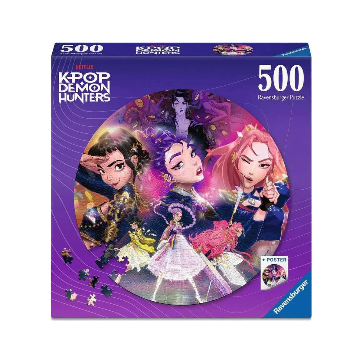 KPop Demon Hunters round puzzle For the fans! (500 Coins) - Ravensburger
