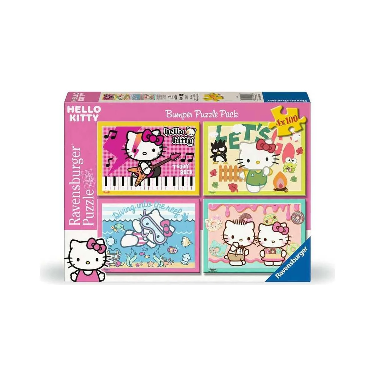 Hello Kitty 4-piece puzzle pack Let's Go, Hello Kitty! (4 x 100 pieces)