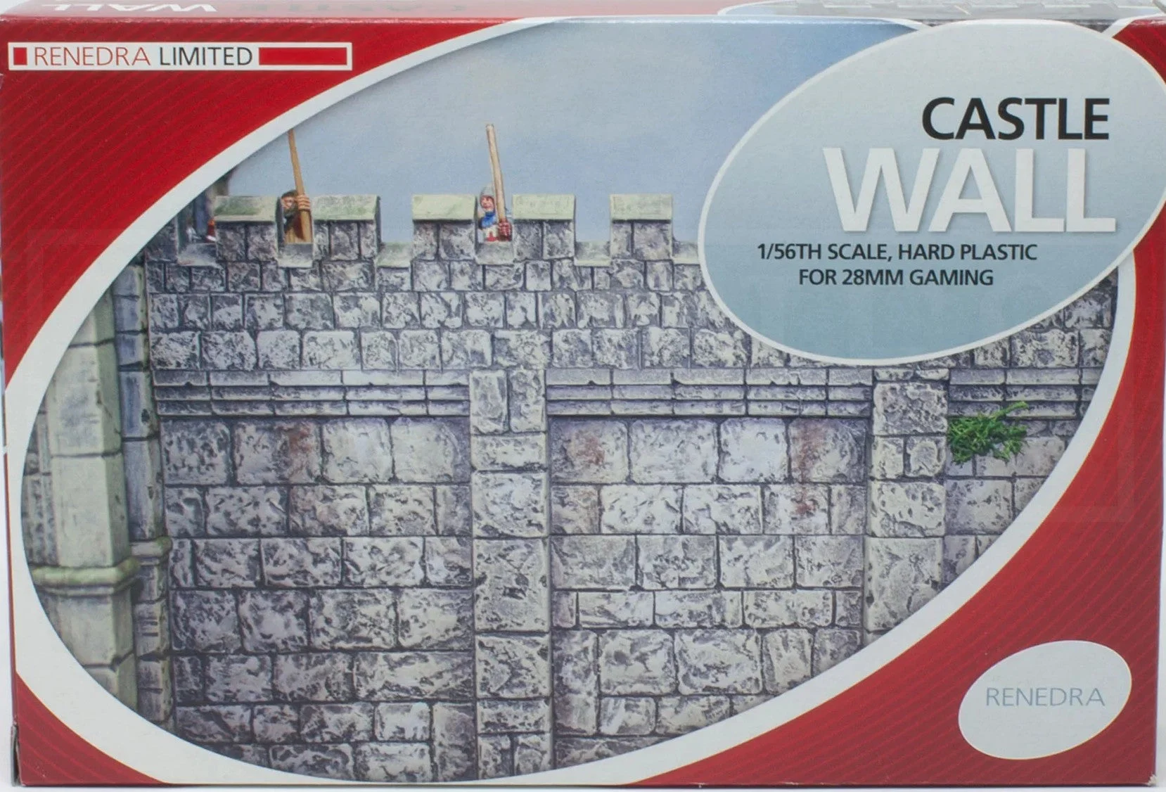 Renedra Castle Wall Section – 28mm (1/56) Hard Plastic Scenery Model Kit - Renedra Limited