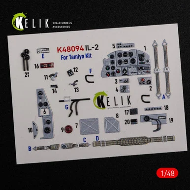 1/48 Reskit IL-2 Shturmovik interior 3D decals for Tamiya kit (1/48)