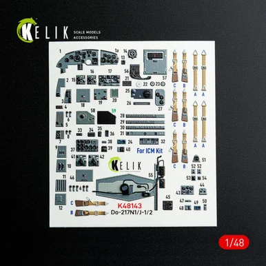 1/48 Reskit Do-217 N/J - interior 3D decals for ICM kit