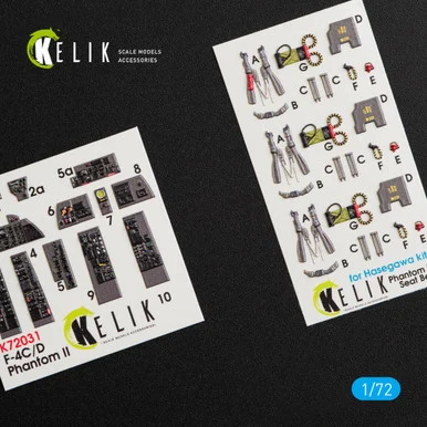1/72 Reskit Kelik F-4 (C,D) Phantom II Interior 3D Decals for Hasegawa kit